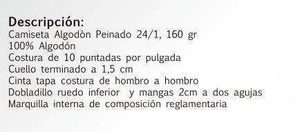 descripcion de camiseta